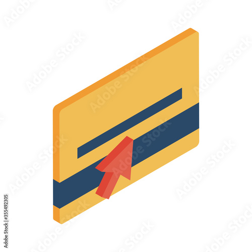 Free Download credit card with cursor arrow isometric style icon vector design - GFXLoad