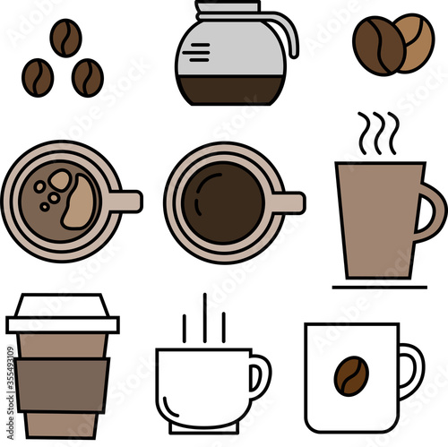 cofee tea cups icons