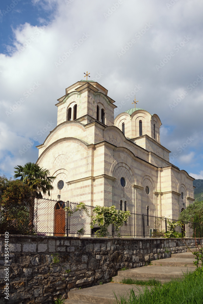 Religious architecture. Montenegro. Orthodox Church of Saint Sava in Tivat city