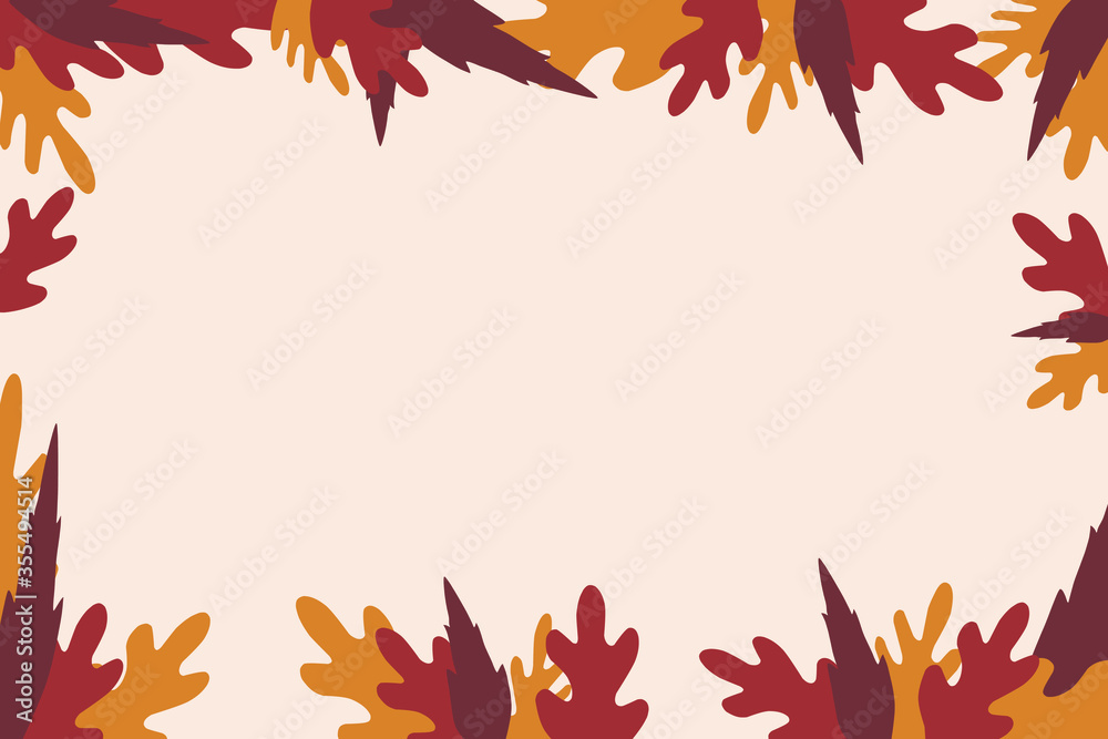 Autumn frame. Orange and red leaves for the background. Autumn frame. Orange and red leaves for the background.