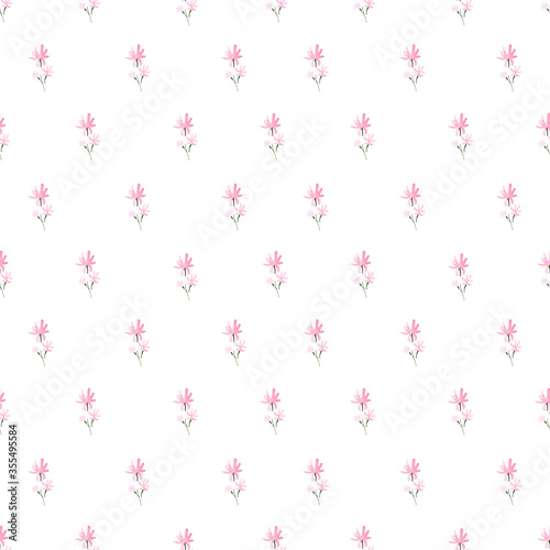 Watercolor digital pattern with pink flowers. Perfect for printing, textile, web design. Souvenir products, scrapbooking, photo albums and other creative ideas.