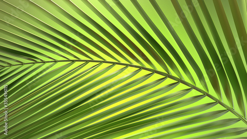 Striped of palm leaf  Abstract green texture background. 3d illustration