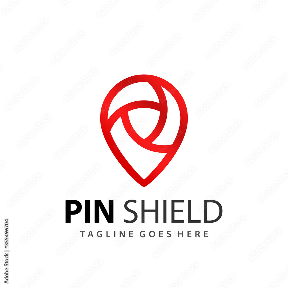 Abstract Pin Mark Shield Logo Design Vector Illustration Template Abstract Pin Mark Shield Logo Design Vector Illustration Template