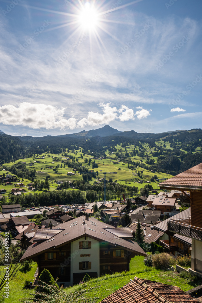 A landscape view of Lauterbrunnen in Switzerland