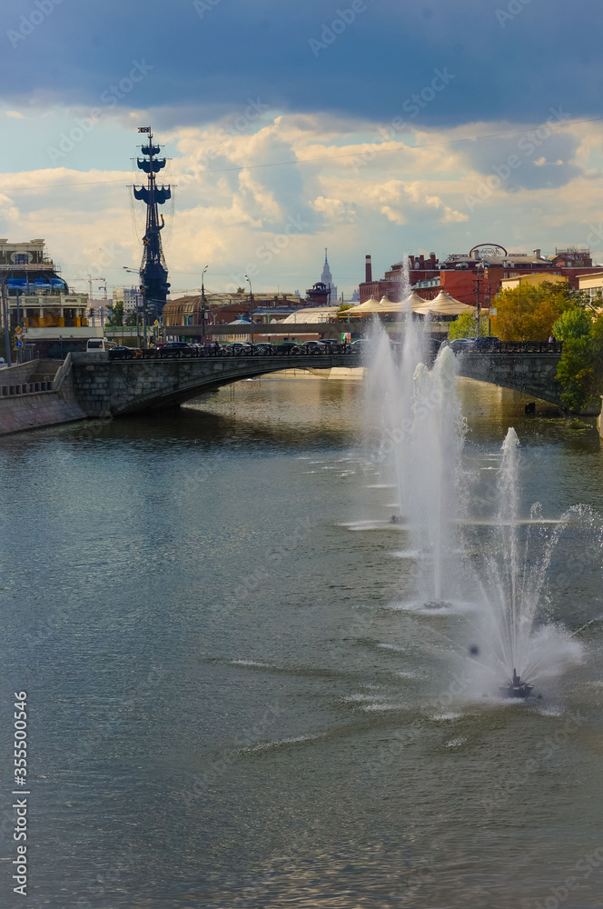 View of the Moscow river from the Zamoskvorechye district bridge View of the Moscow river from the Zamoskvorechye district bridge