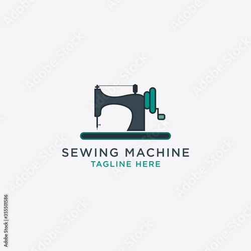 Sewing machine logo. Textile logo. Custom vector logo template.

