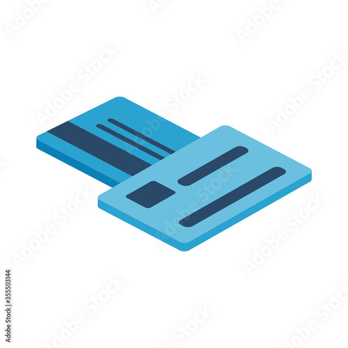 credit cards isometric style icon vector design