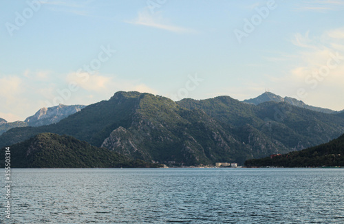 Seascape - traveling concept: mountains and bay, Marmaris, Turkey
