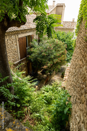 old stone house in the garden