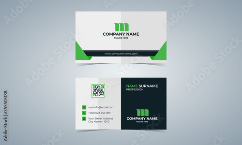 Green Elegant Corporate Business Card Template Design