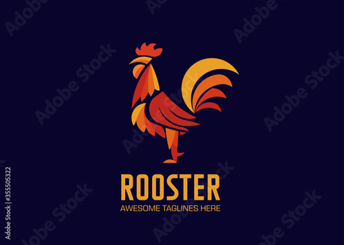Rooster logo design and template vector symbol icon