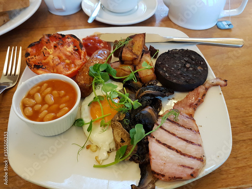 Full English breakfast , delicious  but oh so bad for you. photo