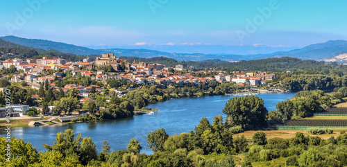 Image of the city of Tui in Spain, a border town with Valença in the north of Portugal. Catedral de Tui on center of the image, passage to Caminhos de Santiago (Way of St. James)  © Rui
