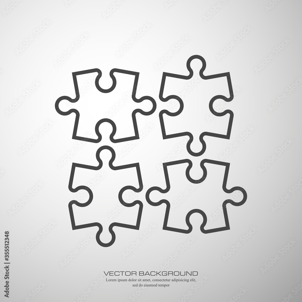 Vector Abstract background made from white puzzle pieces and place for your content