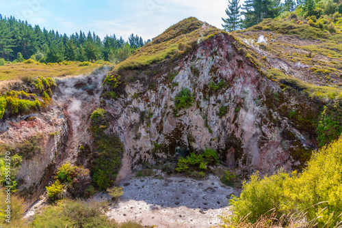 Craters of the moon - a geothermal landscape at New Zealand photo