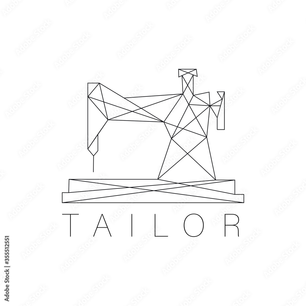 Simple logo design about sewing or stitching, line art logo
