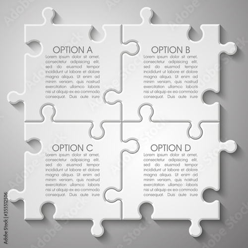 Vector Abstract background made from white puzzle pieces and place for your content