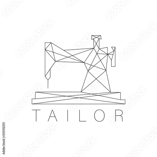 Simple logo design about sewing or stitching  line art logo