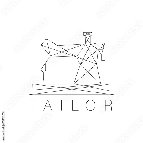 Simple logo design about sewing or stitching, line art logo