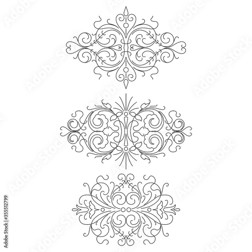 Calligraphic design elements set 2