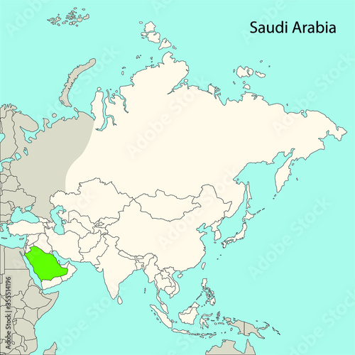 Saudi Arabia  Asia continent map  vector illustration 