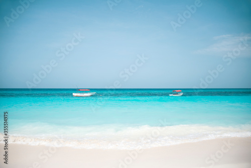 Nungwi Beach on the northernmost tip of Zanzibar, Tanzania is one of the most beautiful beaches in the world. The turquoise water and smooth white sand is unlike any other beach. It is a great spot fo © sabrina