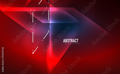 Dynamic neon shiny abstract background. Trendy abstract layout template for business or technology presentation, internet poster or web brochure cover, wallpaper