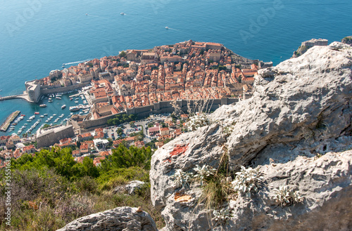 A view of Dubrovnik Old Town from Mount Srd