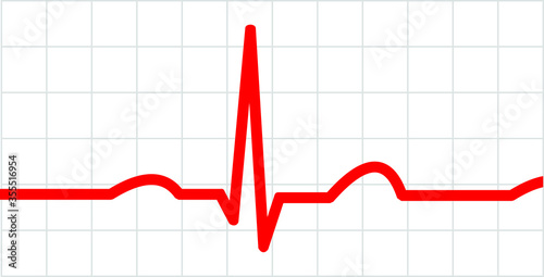 red heart beat, heart rate graph, vector illustratio0n