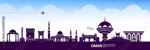 Oman travel destination grand vector illustration. 