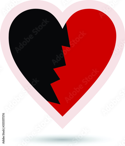 heart broken icon, empty heart, vector illustration