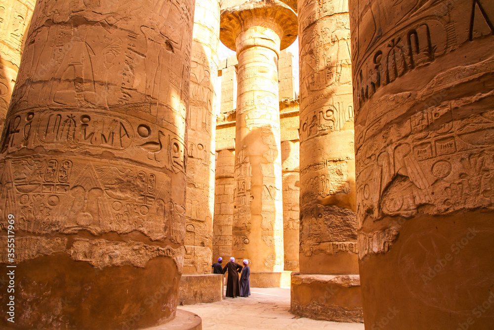 Ancient Karnak temple, UNESCO World Heritage site, Luxor, Egypt. - obrazy, fototapety, plakaty 