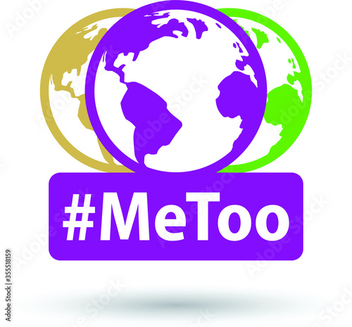 meto movement logo concept, planet earth, vector illustration 