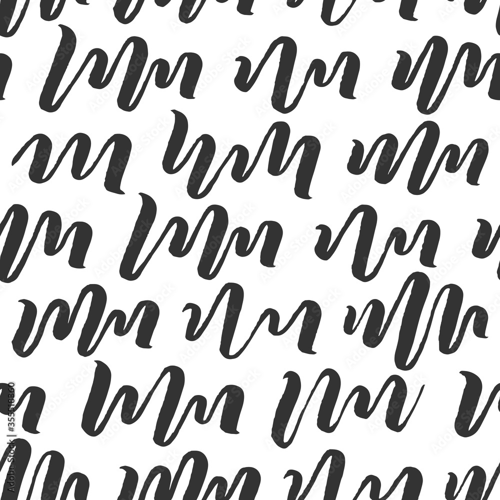 Decorative seamless pattern with hand drawn shapes. Hand painted grungy ink doodles in black and white colors. Decorative seamless pattern with hand drawn shapes. Hand painted grungy ink doodles in black and white colors.
