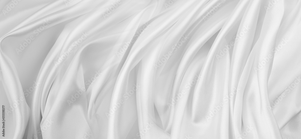 Obraz premium White silk fabric lines