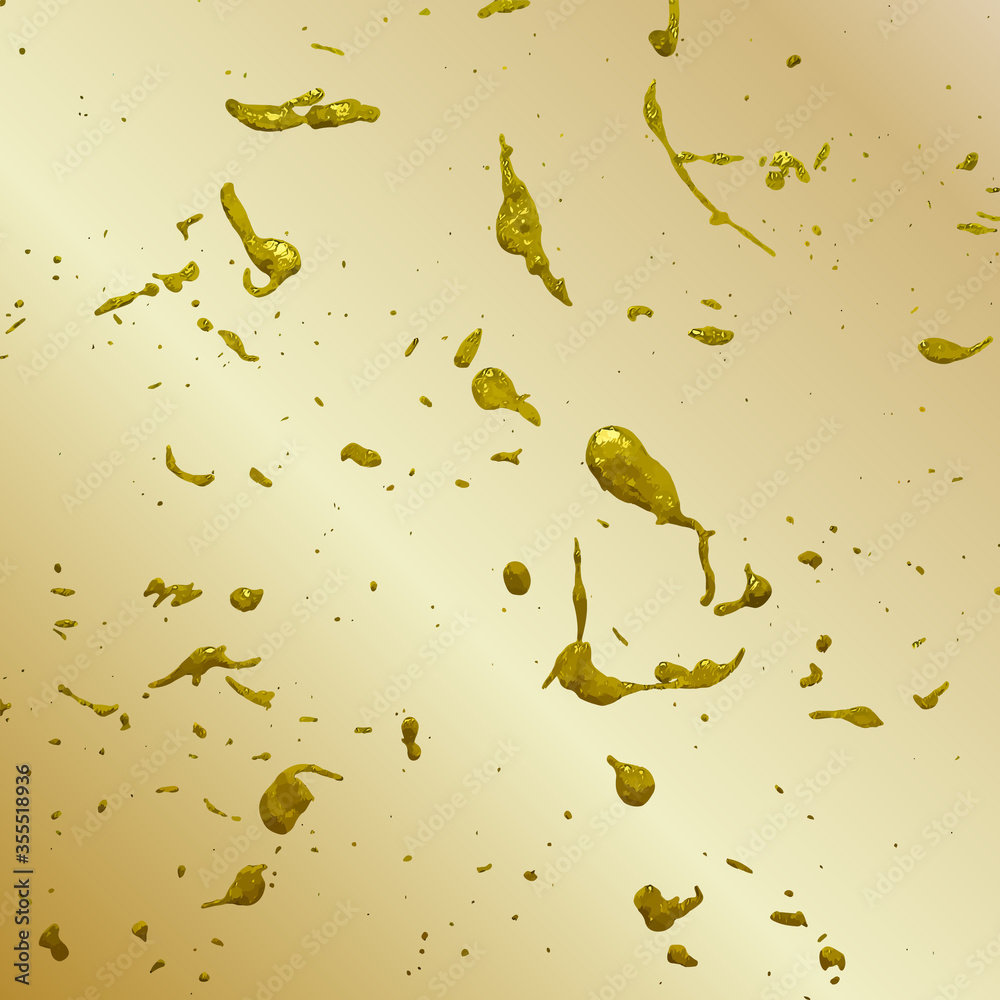 Ink golden blots grunge urban background. Texture Vector. Dust overlay distress grain. Gold paint splatter , dirty,poster for your design.