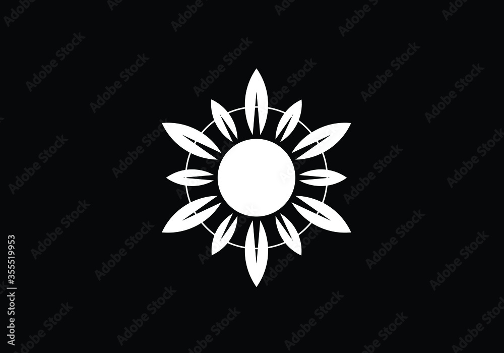 Fototapeta premium Abstract creative sun logo design, Summer Sun Logo, Sunburst icon sign symbol