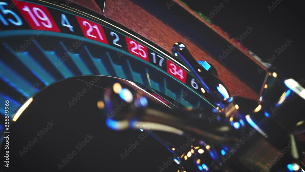 Roulette wheel winning number 12 close up at the Casino Roulette wheel winning number 12 close up at the Casino