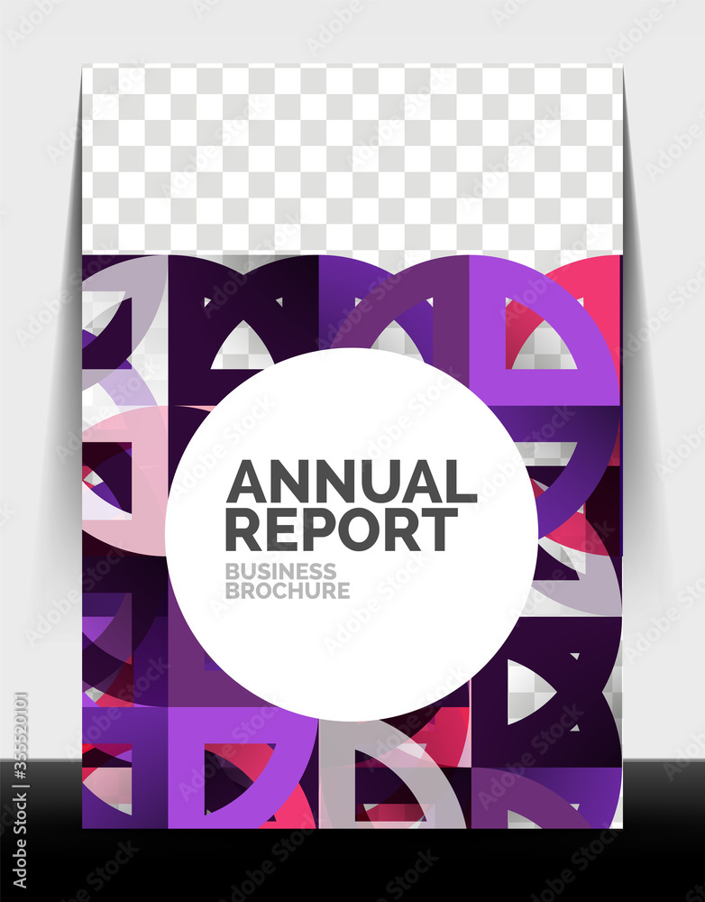 Obraz premium Business flyer annual report, circle and triangle shapes modern design