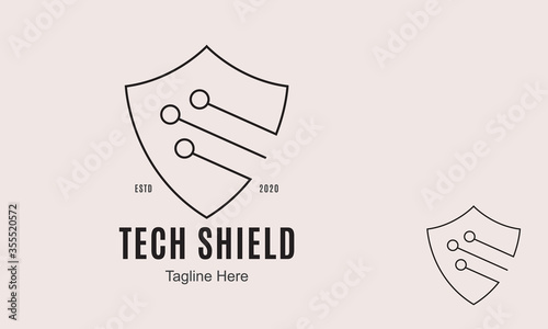 Tech Shield Logo Design Template-Protector Logo Template Design. This Logo for Technology Company And Other Company.