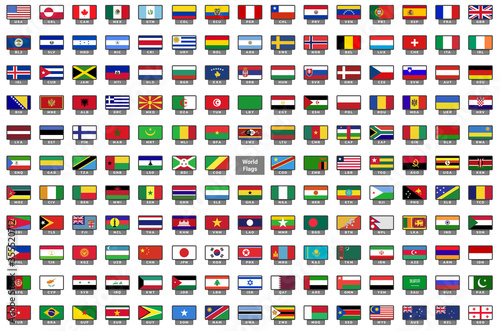 World Flags Icons with a national code