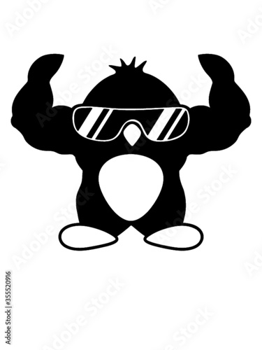 Lustiger Musulöser Pinguin Bodybuilder 