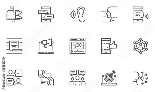 Canvas-taulu Buzz Marketing Vector Line Icons Set