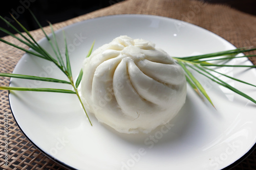 steamed bun, pork bun, chinese dessert on chinese style background