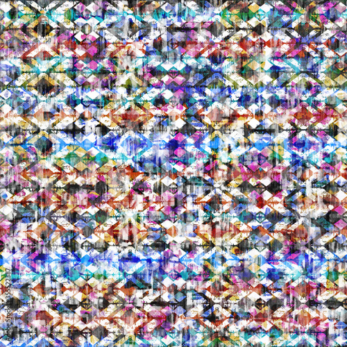 Geometric texture pattern with watercolor effect  © Graphics & textile