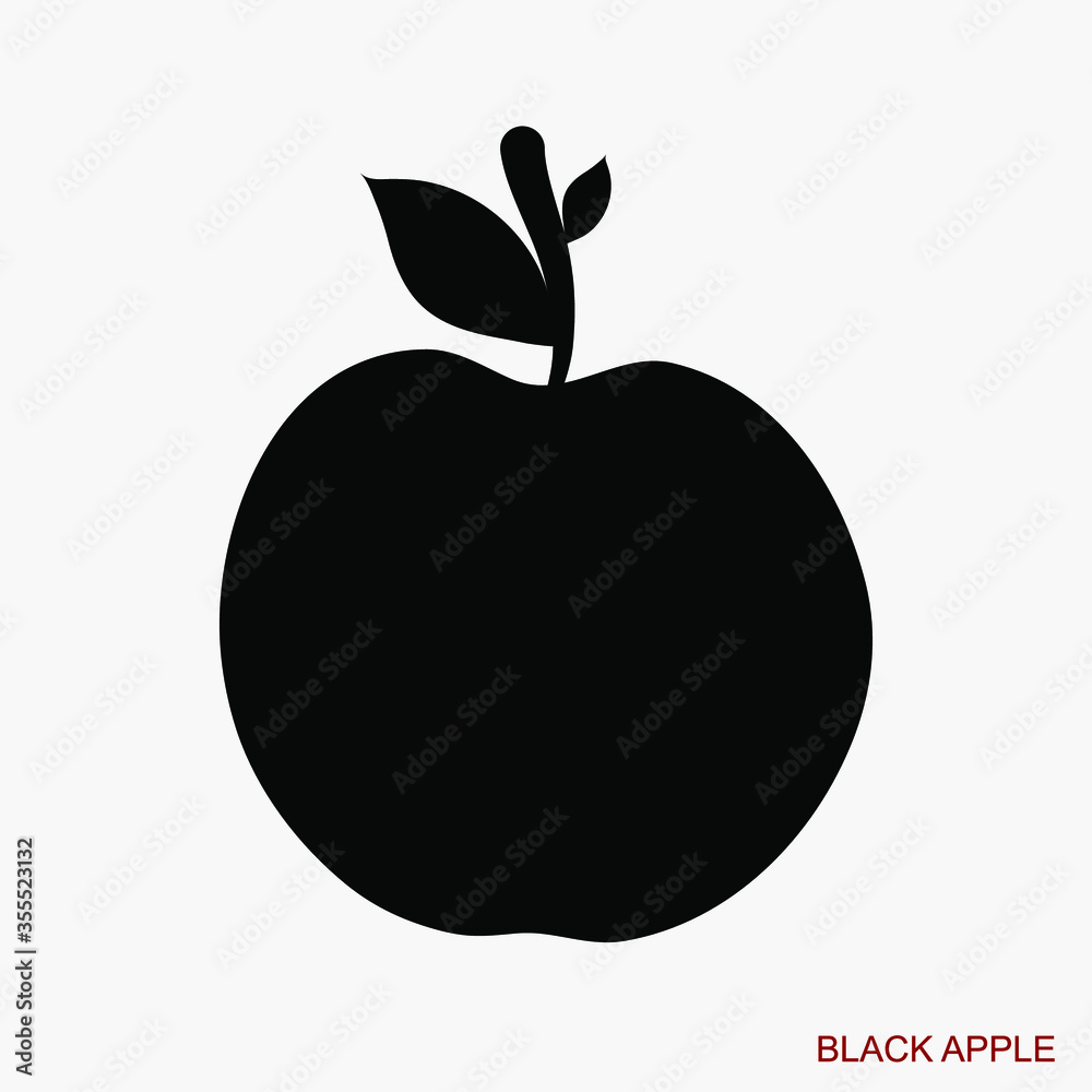 Apple fruit food logo with leaf leaves black icon sign tattoo Modern cartoon design style Fashion print clothes apparel greeting invitation card banner badge book poster flyer website Vector Apple fruit food logo with leaf leaves black icon sign tattoo Modern cartoon design style Fashion print clothes apparel greeting invitation card banner badge book poster flyer website Vector