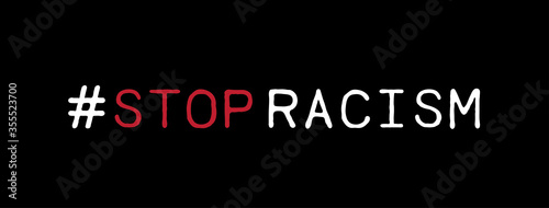 #No Racism Hashtag on Black Background