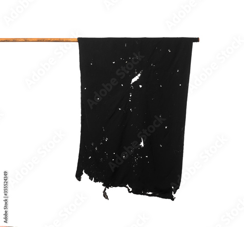 Vászonkép old black flag isolated on white background