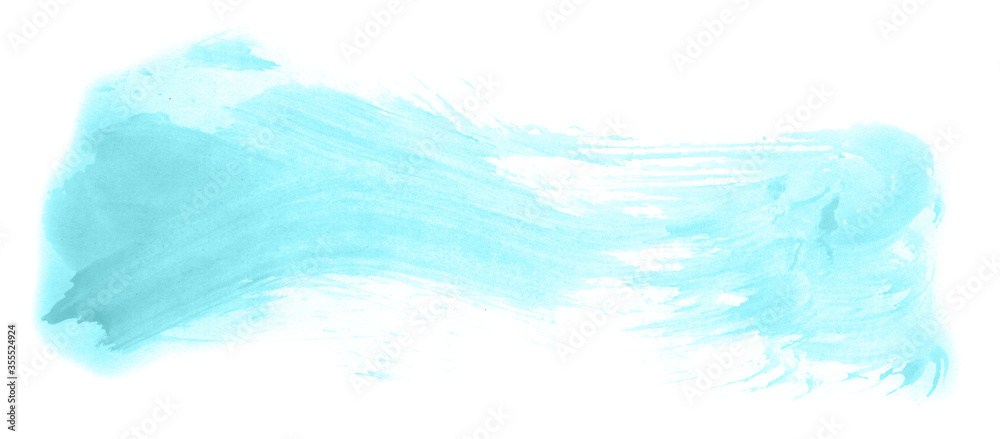 Abstract watercolor background hand-drawn on paper. Volumetric smoke elements. Blue-Green color. For design, web, card, text, decoration, surfaces. Abstract watercolor background hand-drawn on paper. Volumetric smoke elements. Blue-Green color. For design, web, card, text, decoration, surfaces.
