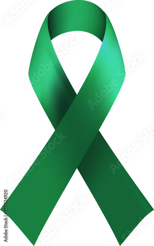 jade satin ribbon on a white background.
Realistic jade ribbon as a sign of solidarity and awareness. Problems
hepatitis B and hepatocellular carcinoma. 3d illustration